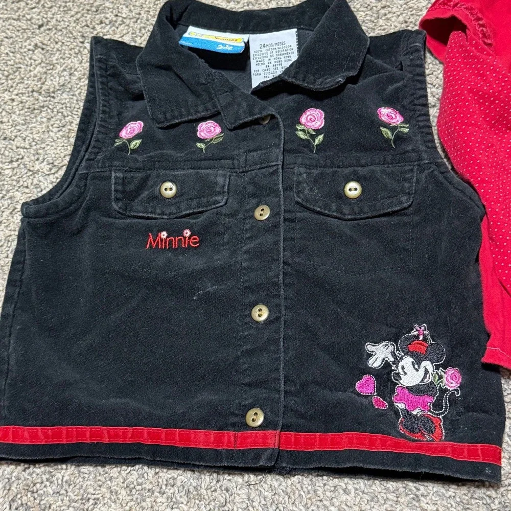 Vintage Disney Minnie vest shirt toddler set